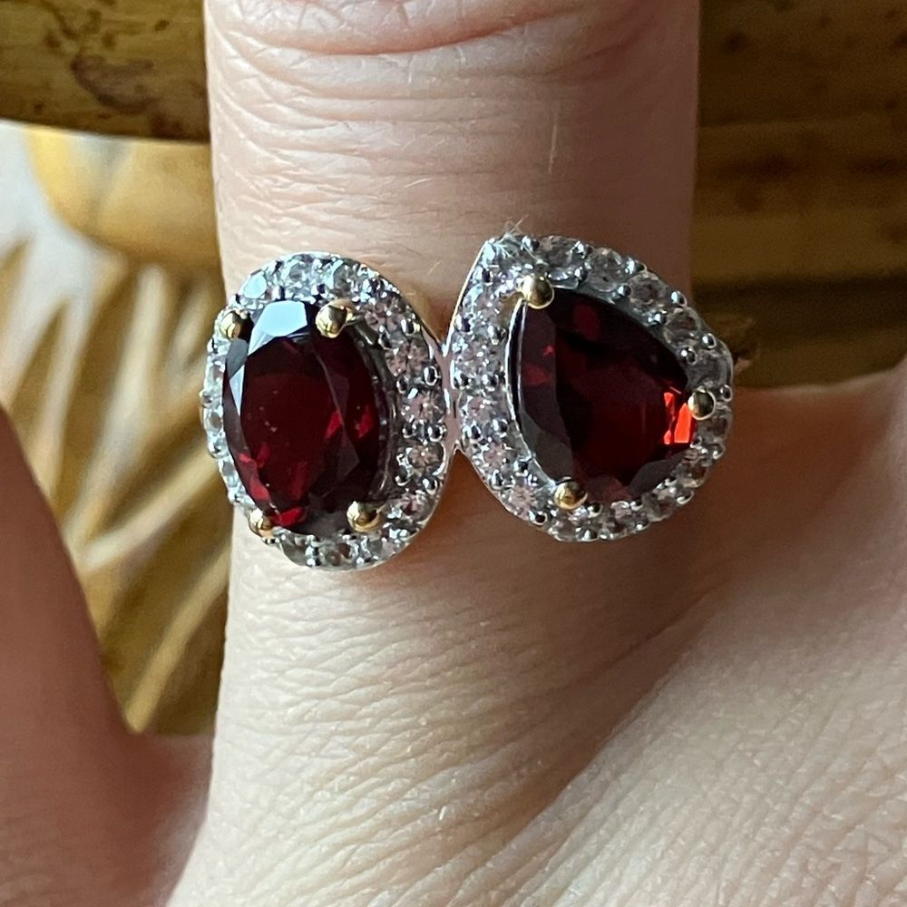 Rhodolite Garnet Red Garnet Sterling Silver Ring Size 7